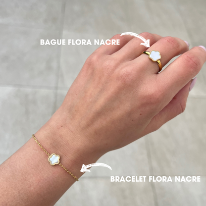 BAGUE FLORA NACRE