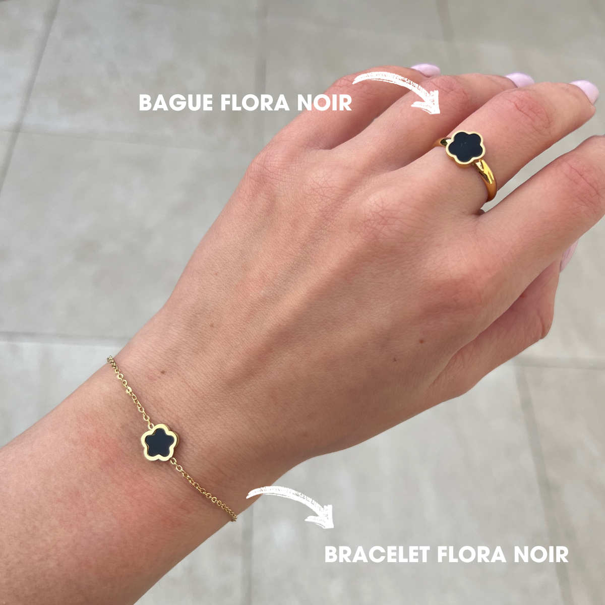 BAGUE FLORA NOIRE